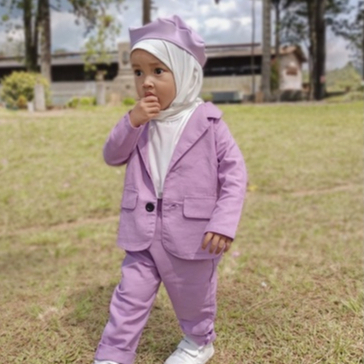 Zahra Setelan Anak Perempuan Polly Blazer Bahan Katun | Pakaian Anak Terlaris Umur 1 - 7 Tahun