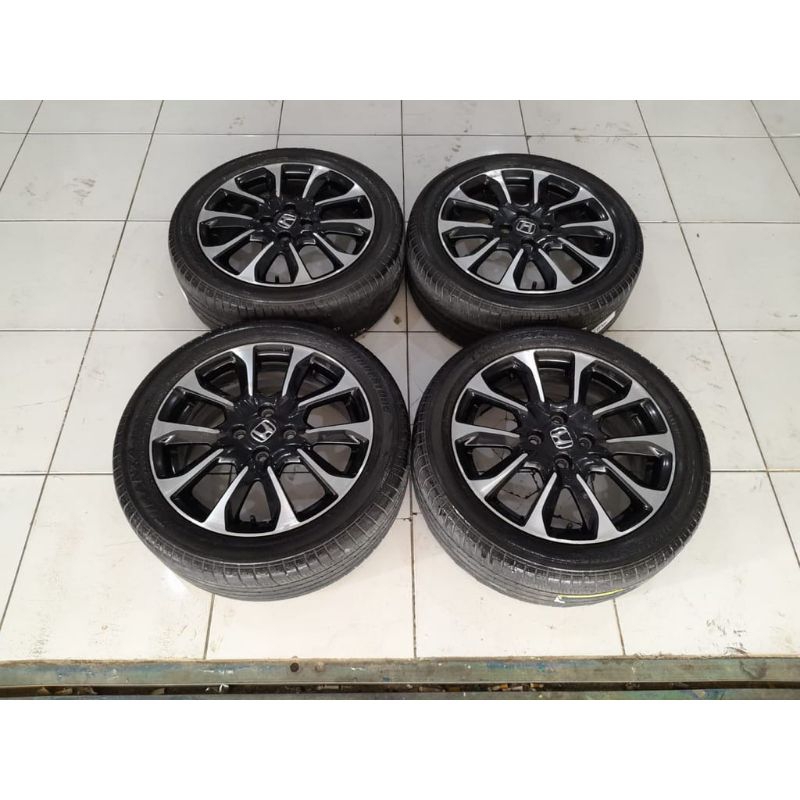 VELG MOBIL SECOND OEM JAZZ RS R16X6 4X100 + BAN BRIDGESTONE 195 50 R16