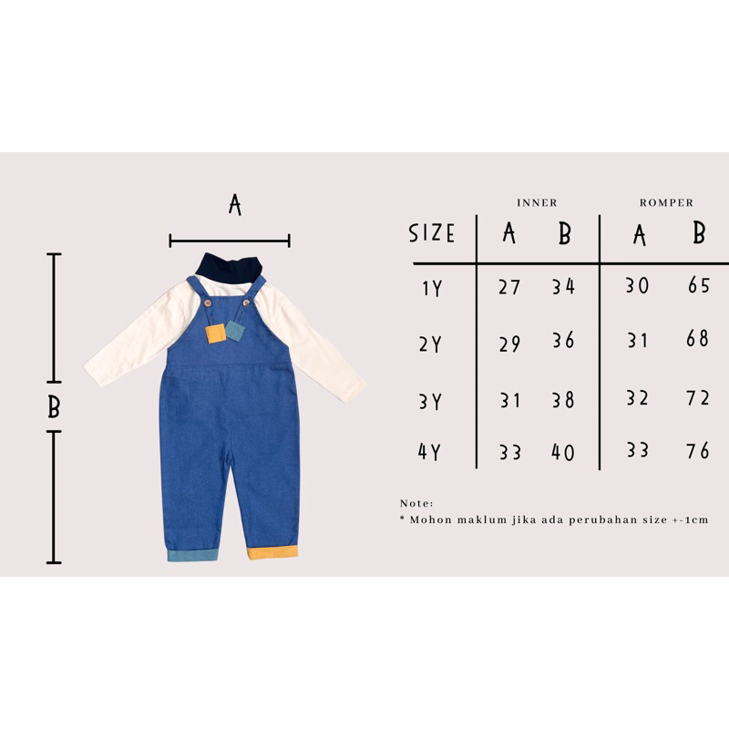 RACHIDKIDS / OVERALL JEANS ANAK / JESSI OVERALL SET