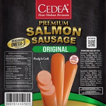 

Cedea Premium Salmon Sausage, Sosis Ikan Dengan Salmon (390gr)