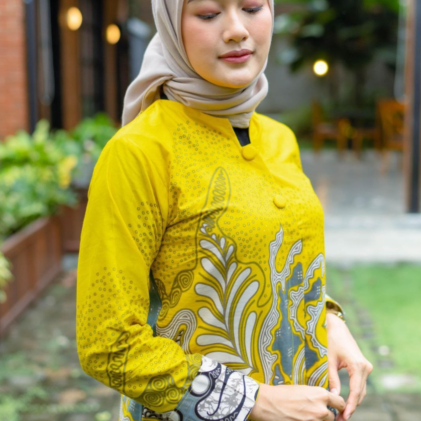 Baju Batik Wanita Modern Tunik Batik Wanita Atasan Batik Kerja Kantor Wanita