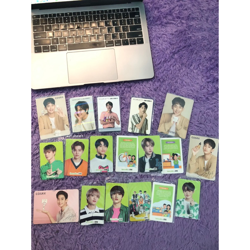 official photocard lee minho, song joongki, nct dream, kim soo hyun (azarine,scarlett,lemonilo,cosrx