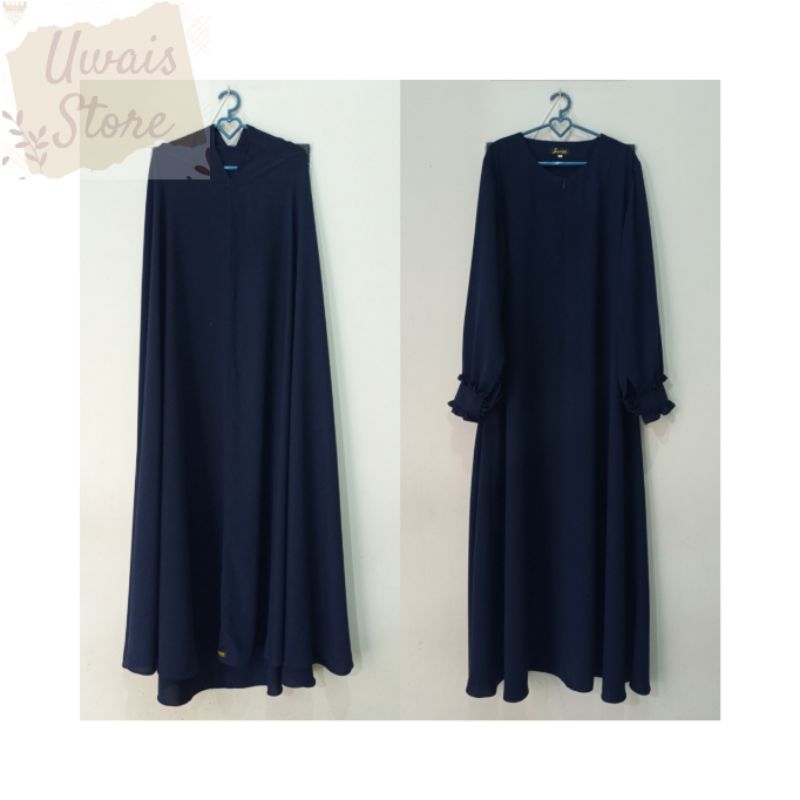 PRELOVED GAMIS SET KHIMAR BASIC NONPAD MIDNIGHT BLUE BY SYARIFAH HIJAB