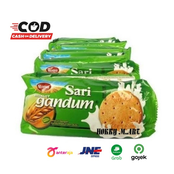 

(HOKKY) Roma Biskuit Sari Gandum Sandwich 10 pcs x 39gr Snack Cemilan Anak Biskuit Renyah Enak