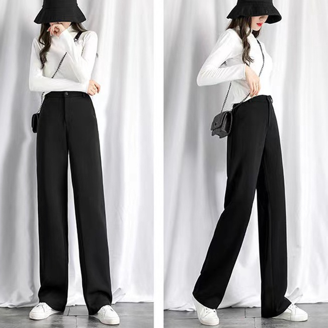 terbaru celana hitam bahan wanita cewek murah highwaist jumbo import