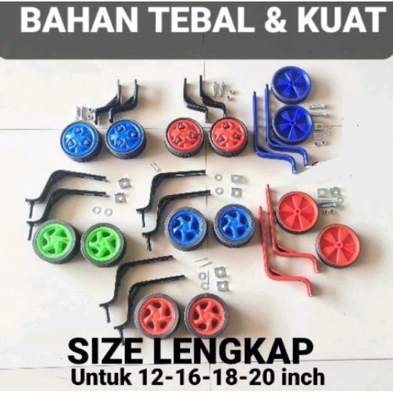 Roda Samping Sepeda Anak uk 12,16,18,20 inch Training Wheels Bantu Push Keseimbangan