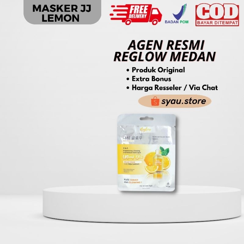 Masker Wajah Reglow 3 in 1 Ultimate Glow Sheet Mask Jeju Lemon