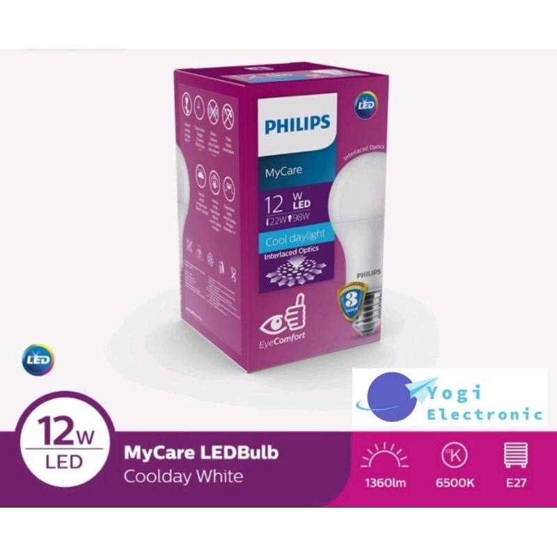 LAMPU LEDBulb PHILIPS 12W PUTIH/Cool daylight E27 6500K