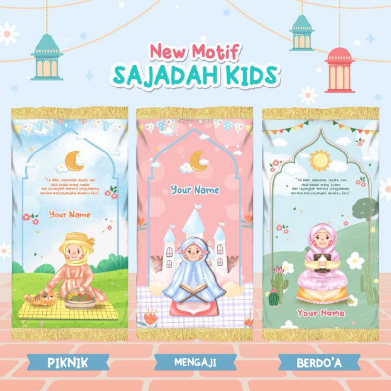 Afsheenastore sajadah anak custom motif baru