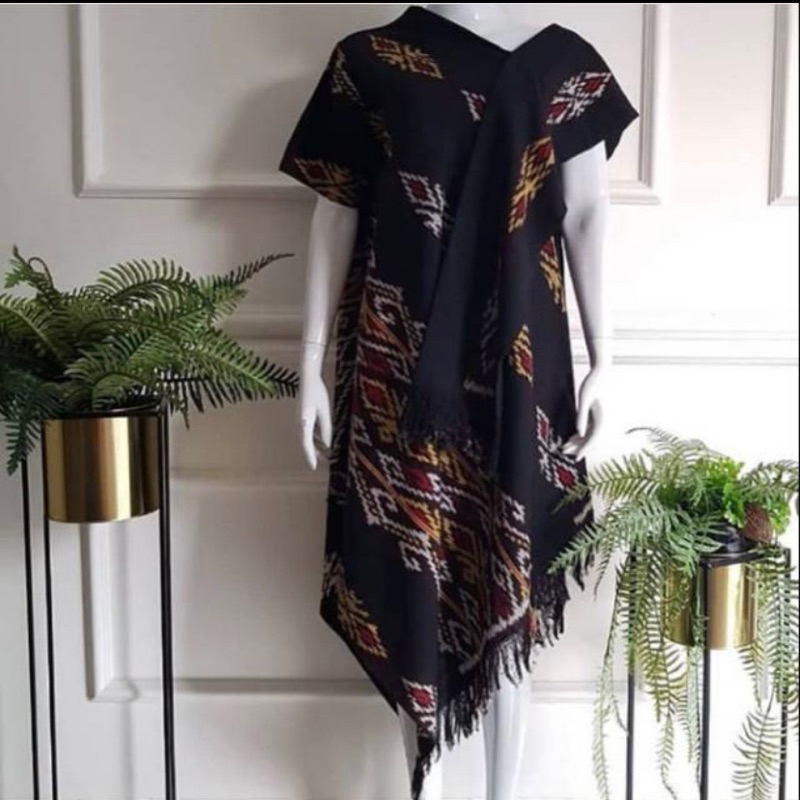 Dress tenun etnik semi modern