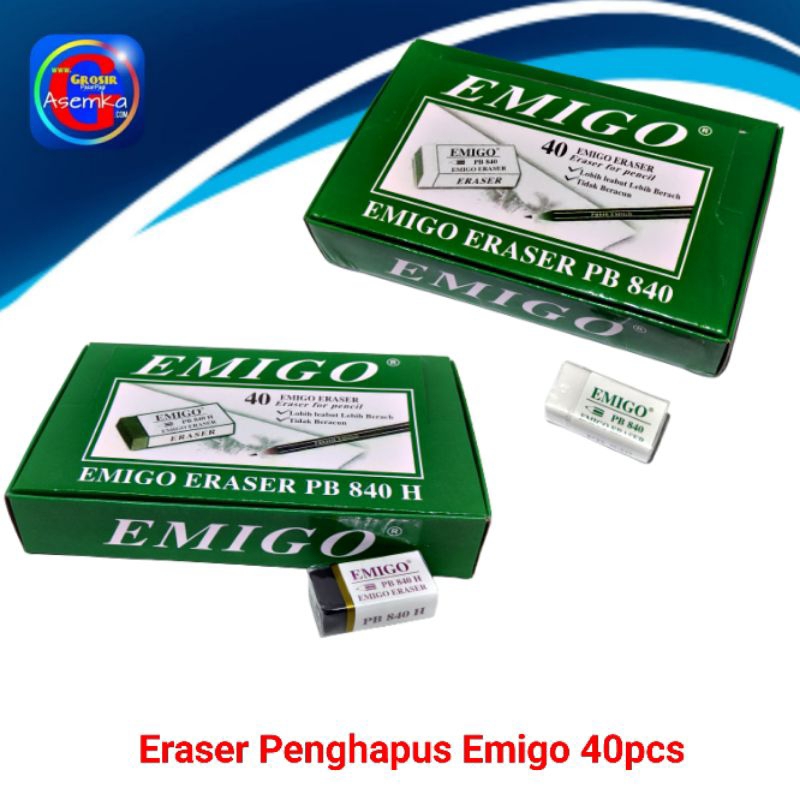 Eraser Penghapus Pensil Merk Emigo isi 40pcs