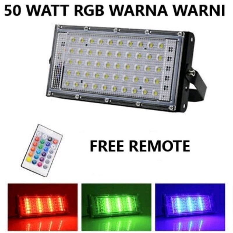 lampu sorot led rgb 50 watt