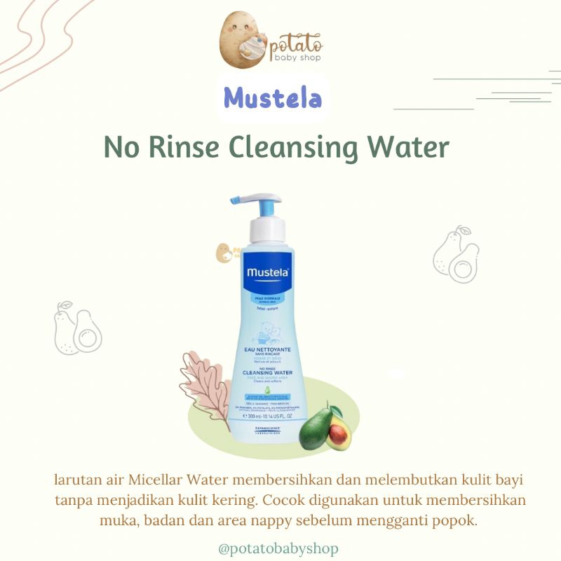 Mustela No Rinse Cleansing Water - Sabun mandi bayi tanpa bilas