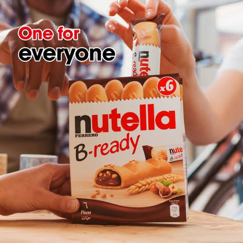 

Nutella B-Ready Wafer isi Olesan Kacang Hazel dengan Coklat isi 6 pcs