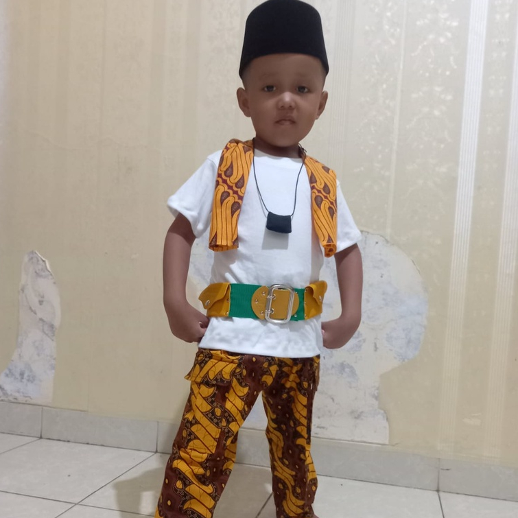 Paket Celana Batik Anak Sampai Dewasa Lengkap Dapat Peci Sabuk Kalung Pitung selendang batik