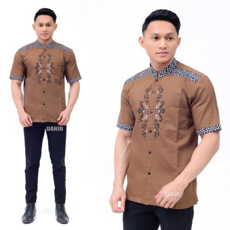 Koko Batik Fashion Muslim Kombinasi C07 Al Haramain Hijau M/L/XL Dewasa