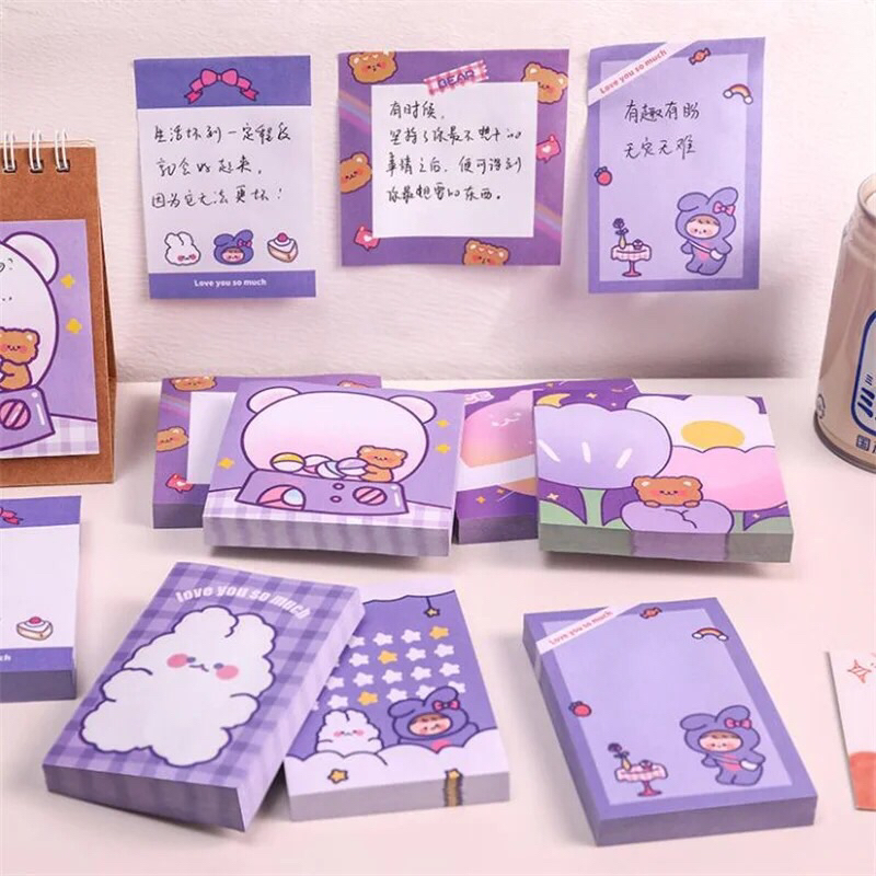 READY STOCK - 50 LEMBAR MEMO PAD AESTHETIC WARNA PINK FANCY DEKORAS BUKU HARIAN JURNAL DIY STICKY NOTE KARAKTER KARTUN HEWAN DESAIN ANAK PEREMPUAN KAWAII REMAJA CEWEK KOREA ELEGAN MURAH IMPOR PREMIUM KERTAS TEMPEL BERUANG KELINCI GADIS BUNGA TEBAL PEREKAT