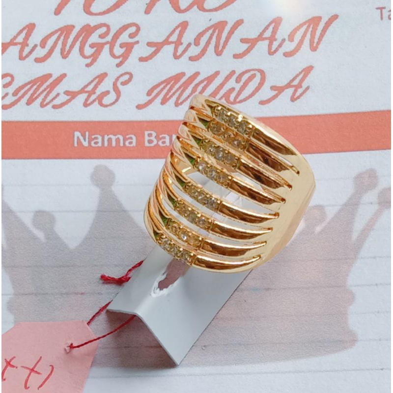 emas asli emas muda cincin kroncong mata puti