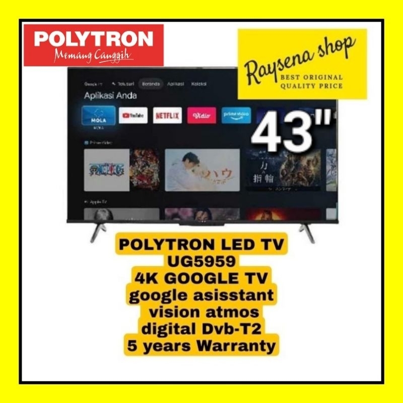 POLYTRON 43UG5959 / PLD 43UG5959 4k GOOGLE TV 43 inch