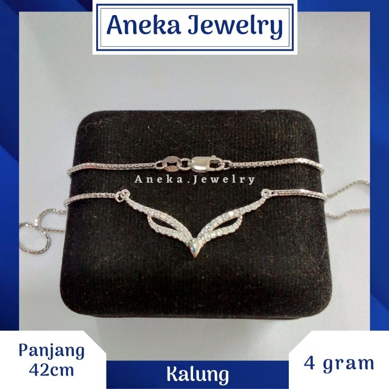 Kalung Koye Double Mata, Sepuh Emas Putih, Perak 925