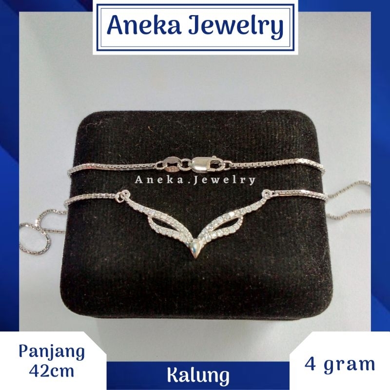 Kalung Koye Double Mata, Sepuh Emas Putih, Perak 925