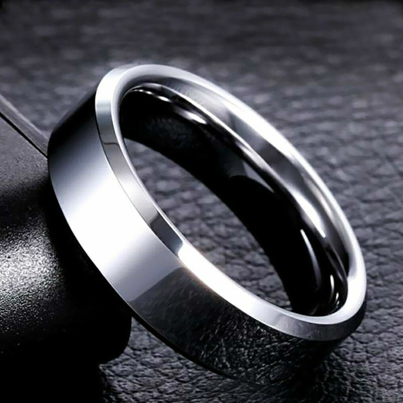 Cincin Couple Sisi Segi Hitam Titanium Stainless Steel Anti Karat Selamanya Fashion Ring Gaya Eropa Amerika Collosal Vintage Ring