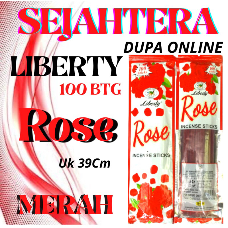 Dupa Hio India Liberty 100btg “ROSE” MERAH Pouch