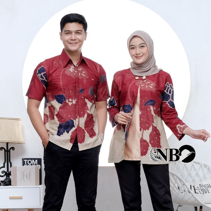 Batik Couple Modern Atasan Blouse Batik Kerja Kantor Wanita