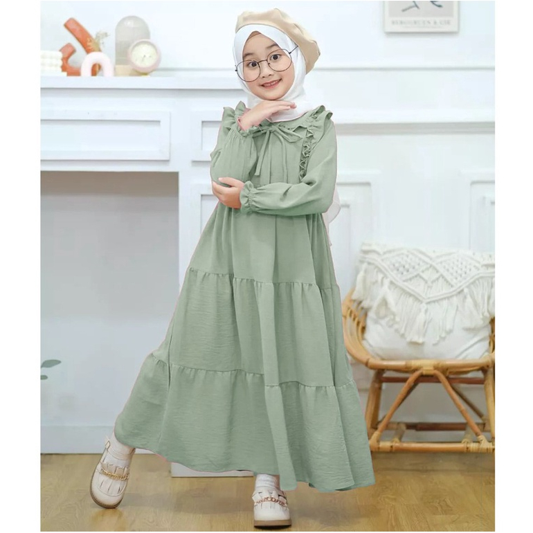 (Dress Saja) Gamis Anak Perempuan / Gamis Crinkle / Baju Muslim Anak Perempuan / Gamis Anak 2 Tahun / Baju Gamis Anak Perempuan / Dress Anak Perempuan 3 tahun / Gamis Anak Set Hijab Terbaru / Gamis Anak Terbaru 2022 Model Terbaru Syifa Kids