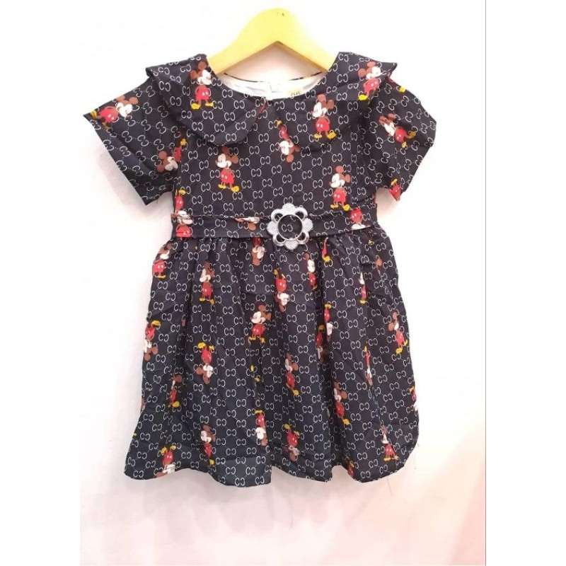 DRES ANAK CEWEK MOTIF MICKEYMOUSE