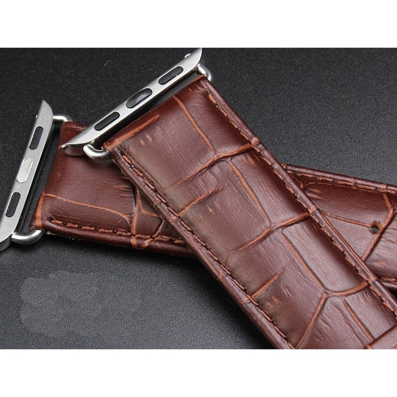 Strap untuk Apple Watch IWO HW 45 44 42 41 40 38mm Tali Jam Tangan Strap Kulit Crocodile Leather Iwatch Series 1 2 3 4 5 6 7 8 9 ULTRA