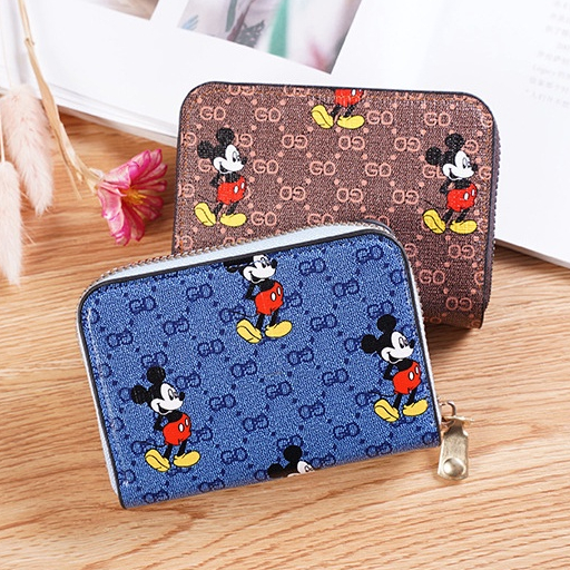 DOMPET ZIPPER WANITA KULIT SINTETIS WOMEN'S WALLET DOMPET MOTIF KARTUN PU MURAH DOMPET RESLETING COD Azgalery D47