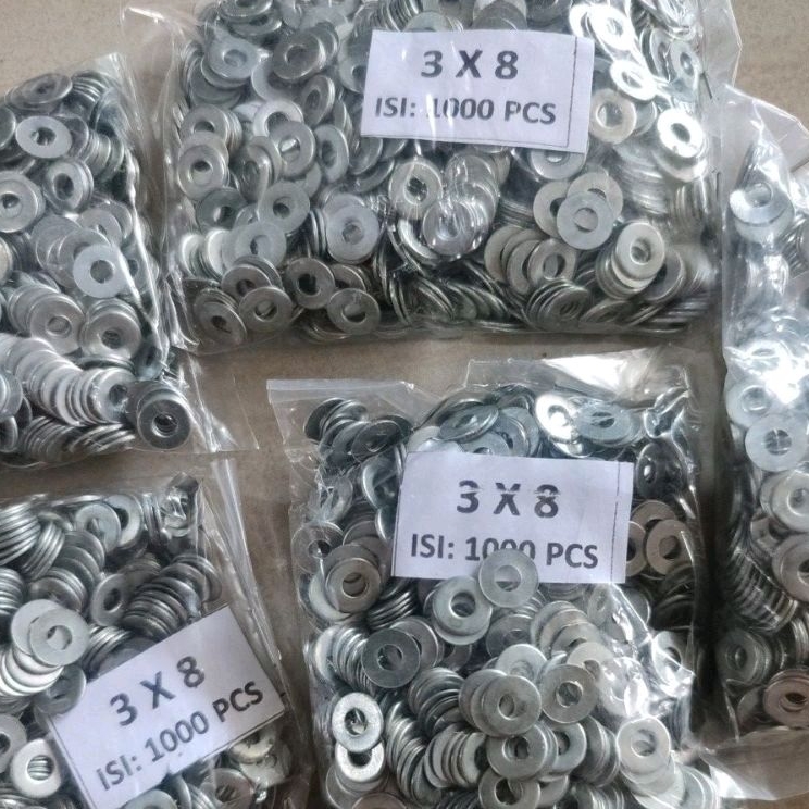 RING PLAT M3 3 x 18  isi 1000 PCS putih WP 3 x  18