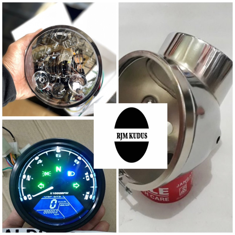 batok YL set lampu daymaker 16led dan spido babon digital pnp CB GL megapro Tiger