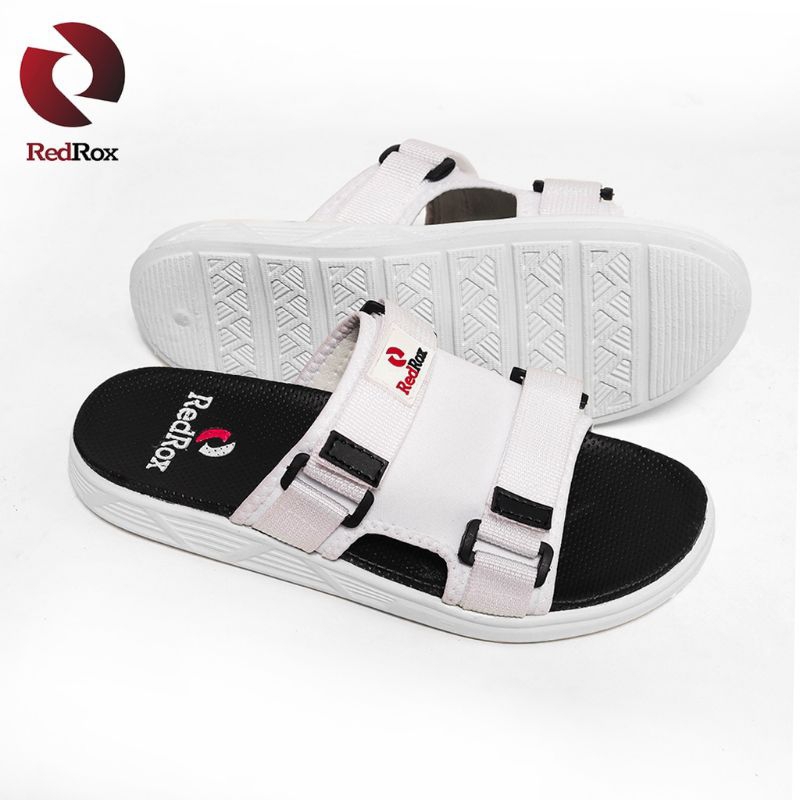 Sandal Pria Redrox Vort 6 Slip On Original Hitam &amp; Putih Basic New Advance