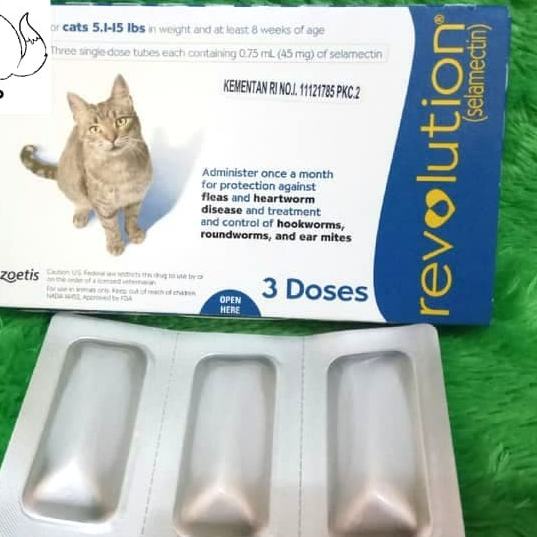 Revolution Cat BLUE 1 Box Isi (3Tube) - Obat kucing kucing dewasa
