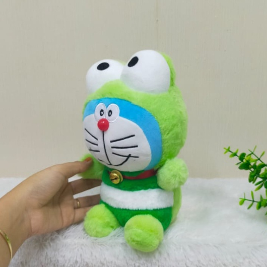 Boneka Doraemon Kostum Kodok Size 8&quot;/23cm/boneka karakter/boneka nobita/boneka anak lucu/