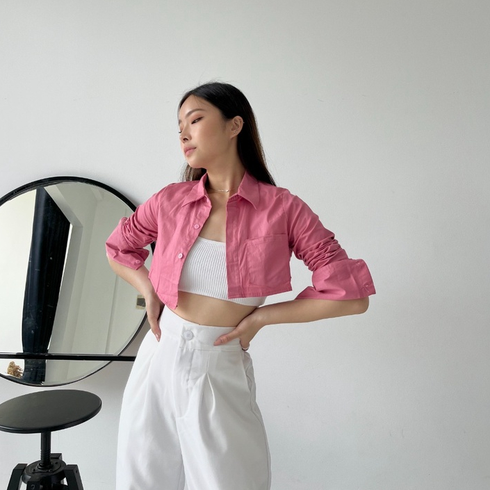 Mitta Top / Atasan Wanita Korea / Outer Crop Top