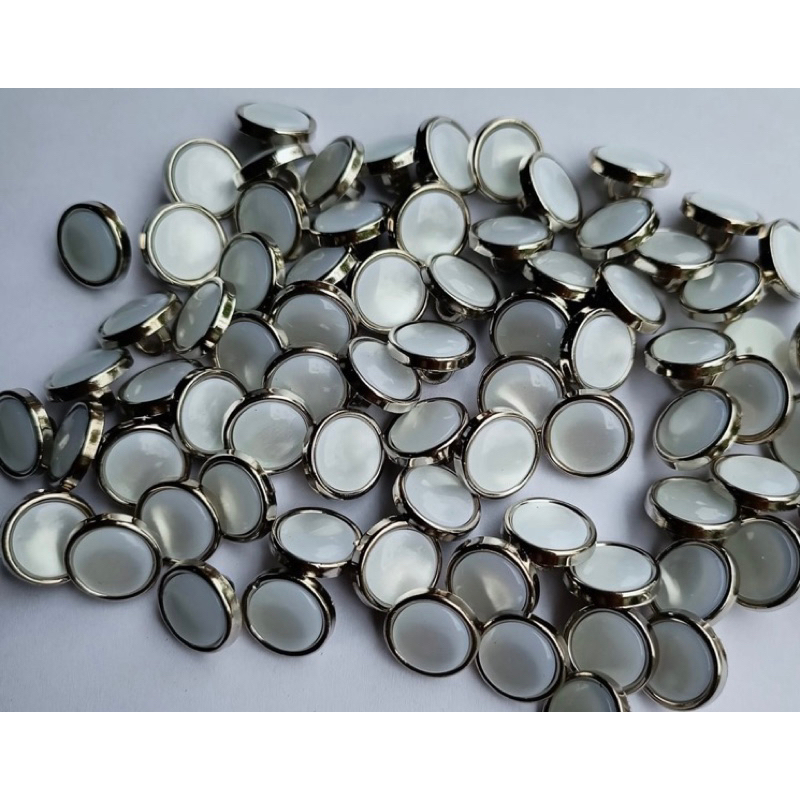 Kancing Baju Mutiara - Kancing Jamur Mutiara SILVER 11 MM