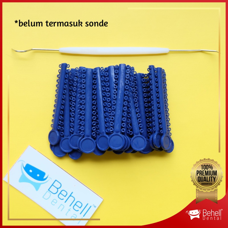 1 PACK ISI 40 PICS TEBAL KARET BEHEL MOTIF POWER O PREMIUM ORIGINAL Warna NAVY / BIRU DONGKER - Ligature Ties Tie - Dental Rubber Band Elastis Braces Ortho Orthodontik Orthodontics Kawat Gigi Behelldental