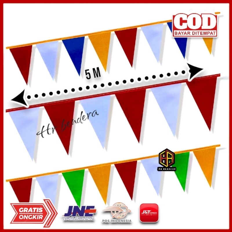 20pcs Aksesoris kemerdekaan Hut Ri bendera rawis agustusan (100m)