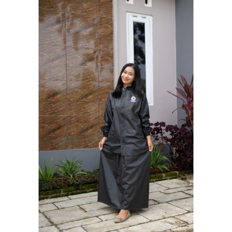 JAS HUJAN, RAINCOAT Setelan Rok Anti Rembes By CRYSTAL