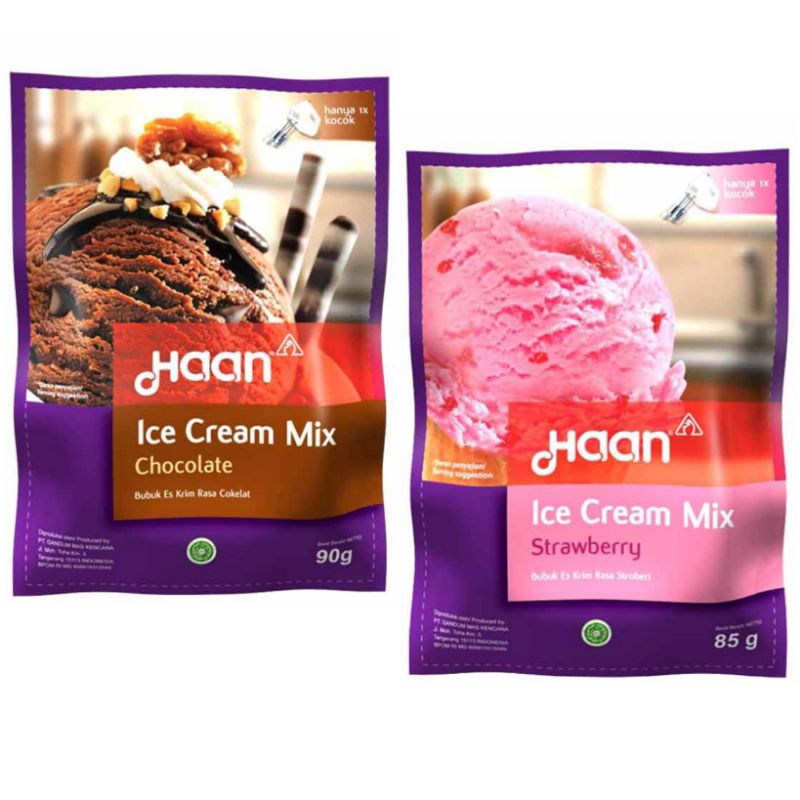 

Haan bubuk es krim cokelat strawberry