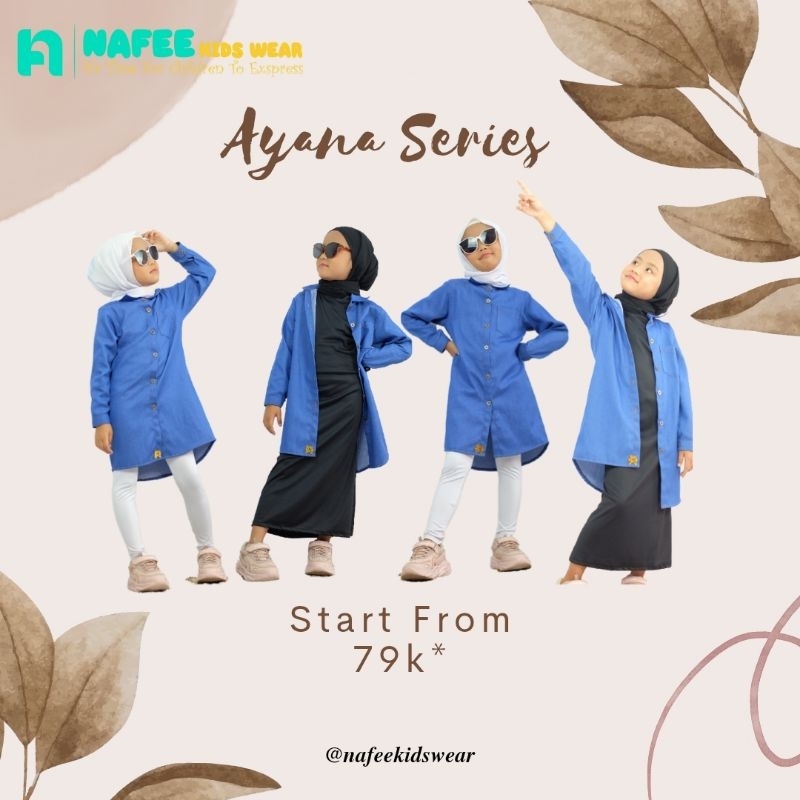 Kemeja Outer Inner Anak Perempuan Denim Tunik - By Nafee Kids.wear