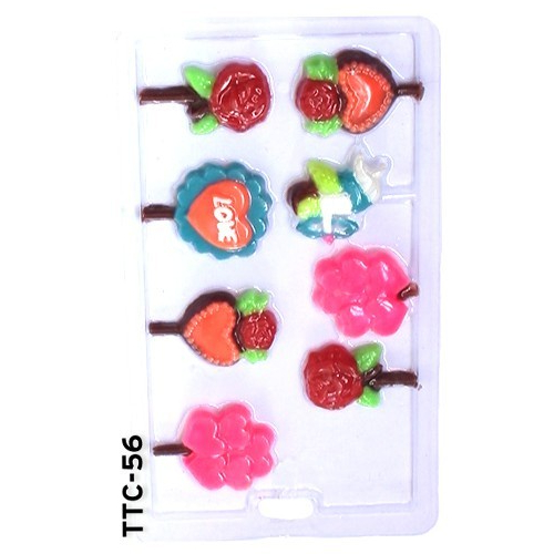 Cetakan Coklat Gagang Bentuk Kombinasi Love Bunga Kecil Stik Cetakan Mika Permen Coklat 8 Lubang Cetakan Jelly Lolipop