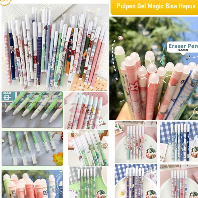 JT - PP003 Pulpen Bisa Hapus Bolpoin Gel Erasable Pen Motif Karakter Lucu / Pena Bisa Dihapus / Pulpen Gel Magic