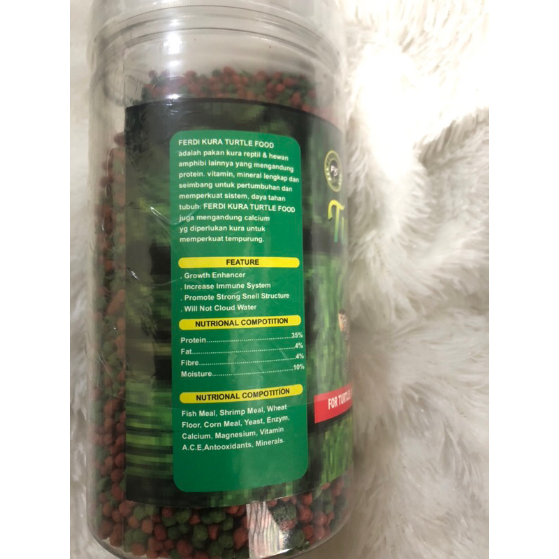 Pelet Pakan Makanan Kura Kura Reptil Amfibi Tortoise 2mm HSW Turtle Food 3in1 350GR