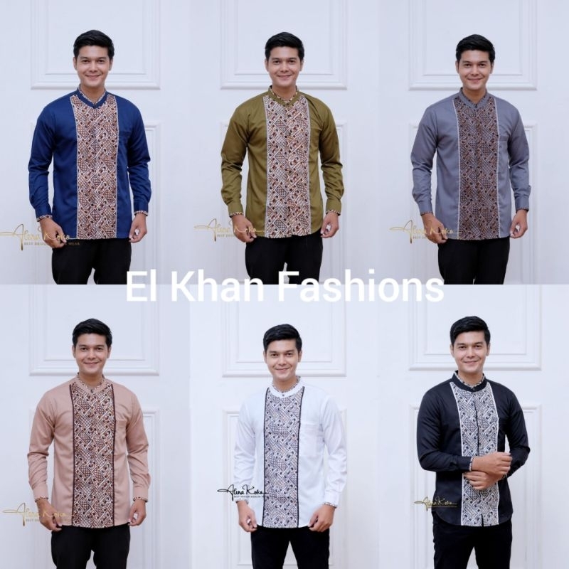 KOKO HADROH ROMPI BATIK KOMBINASI MOTIF, KEMKO ZAYYED, KEMEJA KOKO PRIA, KOKO KOMBINASI POLOS, KOKO 