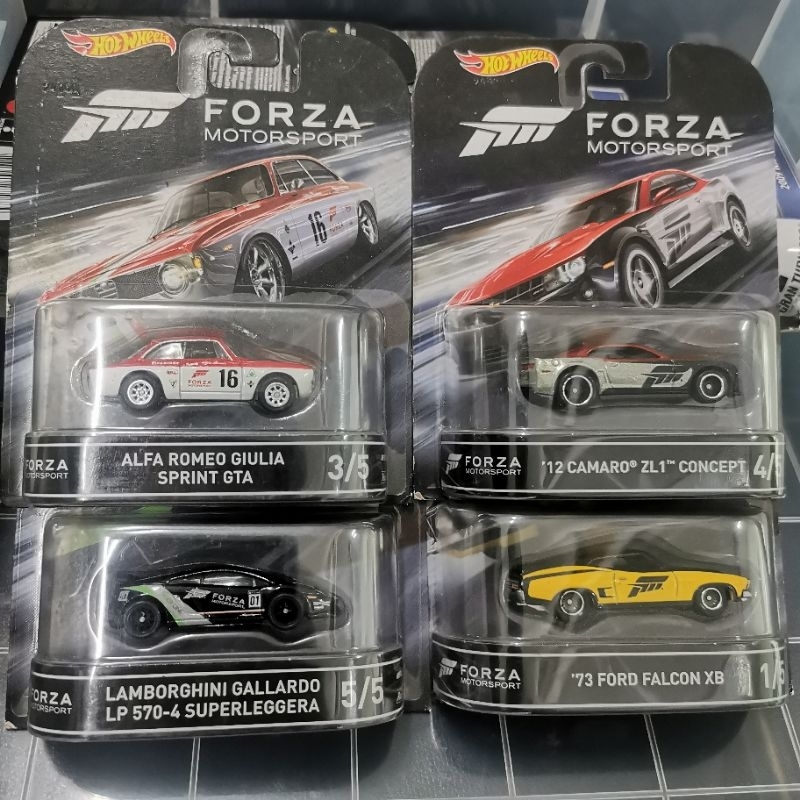 HOT WHEELS FORZA MOTORSPORT lamborghini gallardo lp 570-4 super leggera alfa romeo giulia sprinte 12 camaro zl1 concept 73 ford falcon xb 17 ford gt