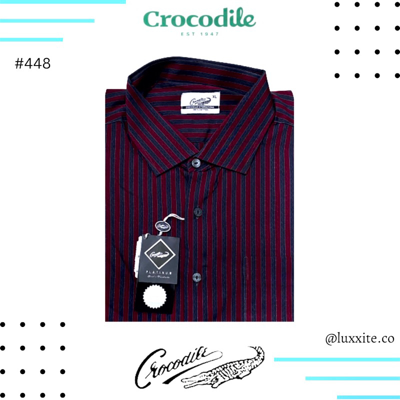 ( LUXOYEZ ) 448 BAJU CROCODILE BRANDED BISA COD PRIA KEMEJA ATASAN BAHAN KATUN MEDAN KERAH MEN UNTUK